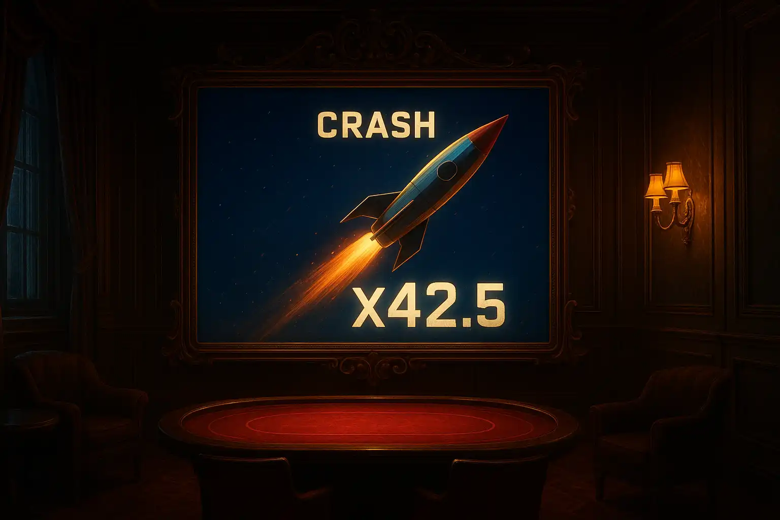 Crash game multiplier display inside the BetBluff Manor Estate lobby