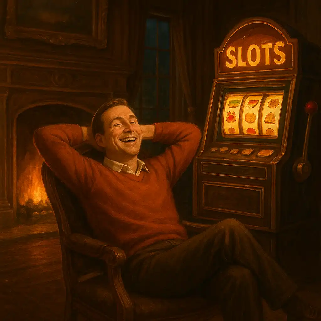Player enjoying the bonus in the manor gaming lounge