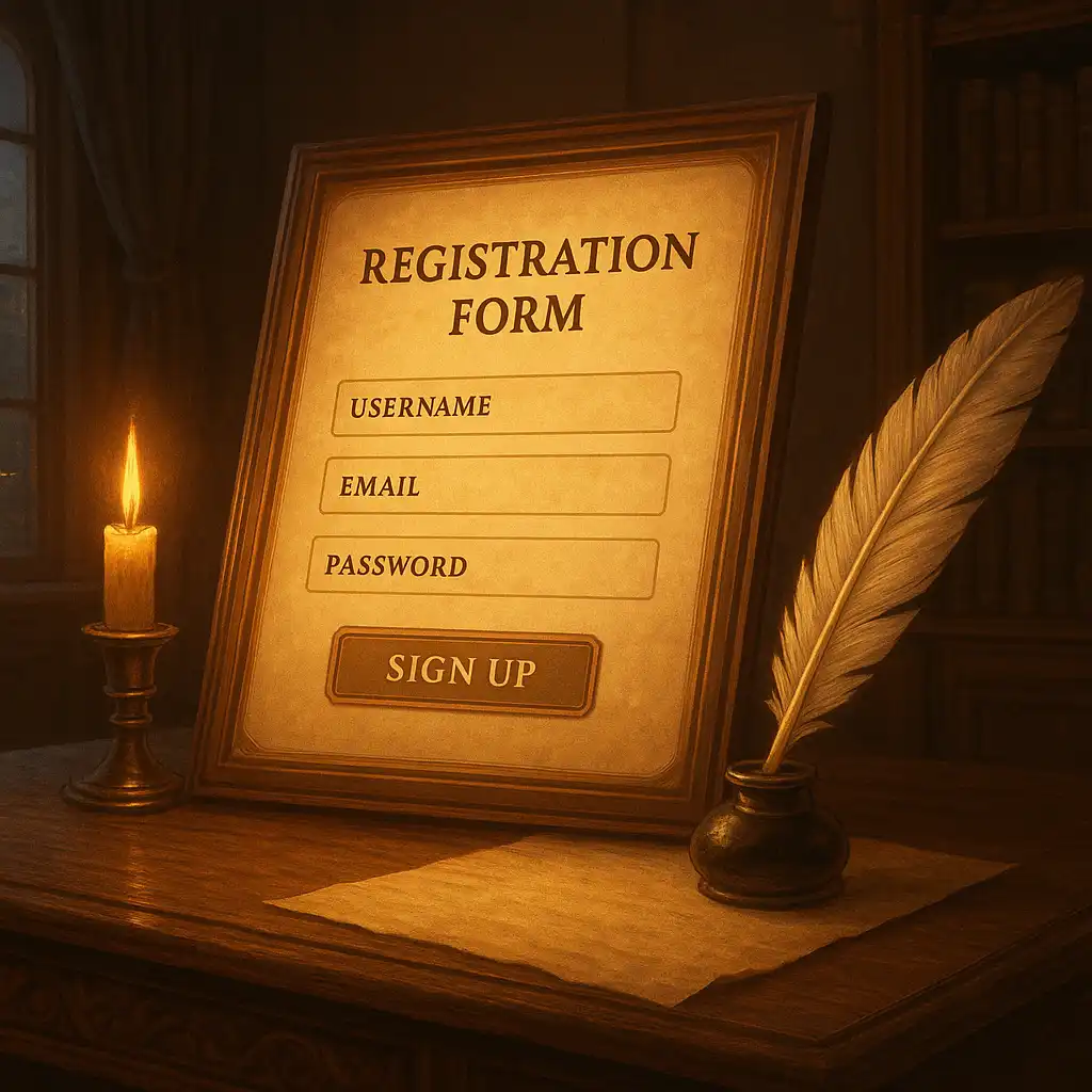 Registration form illustration for BetBluff Manor Estate